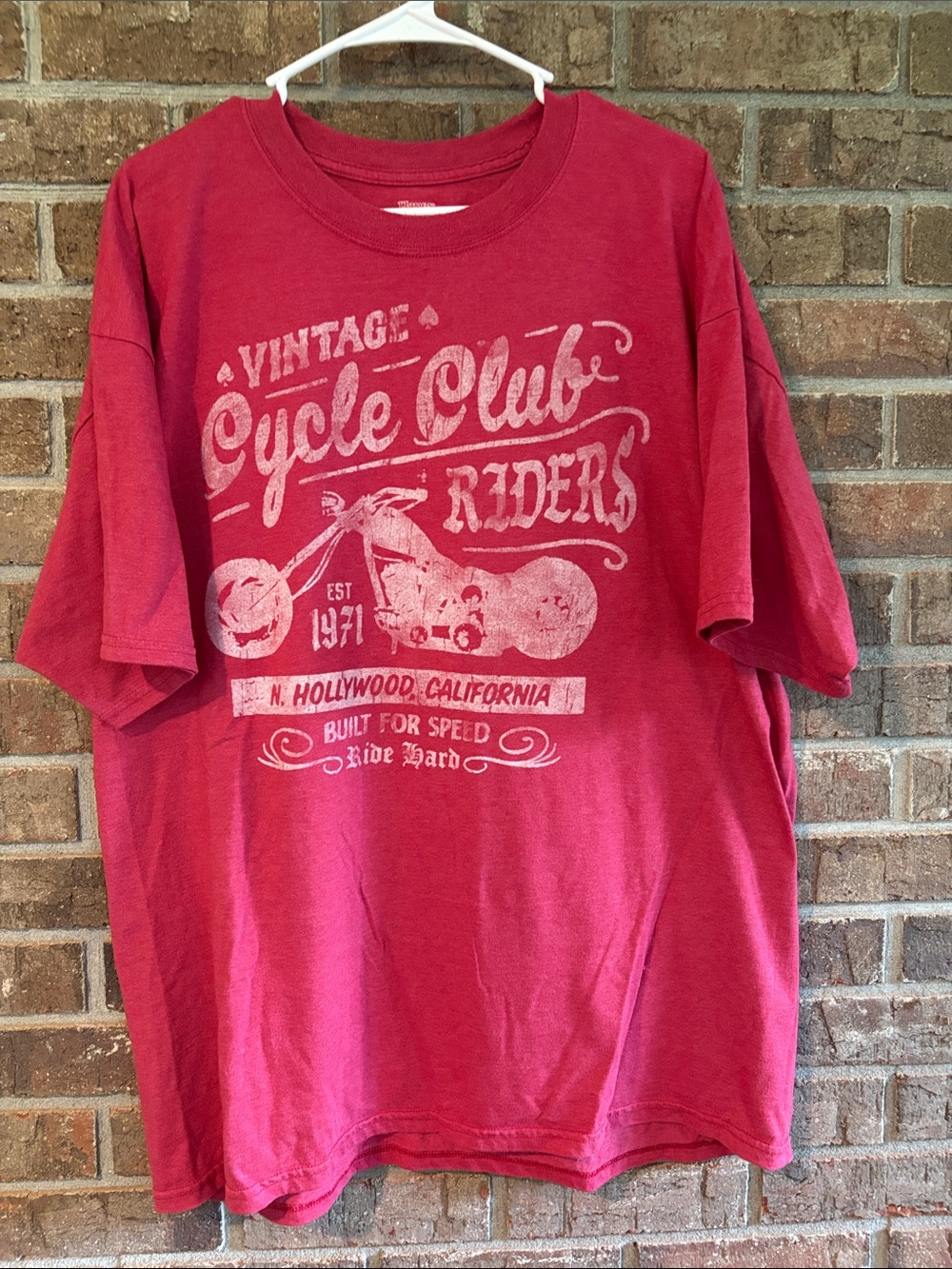 Hanes Red Vintage Cycle Club Riders Graphic Tee